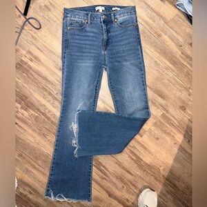 sofia by sofia vergara Medium Blue Flare Jeans with Raw Hem